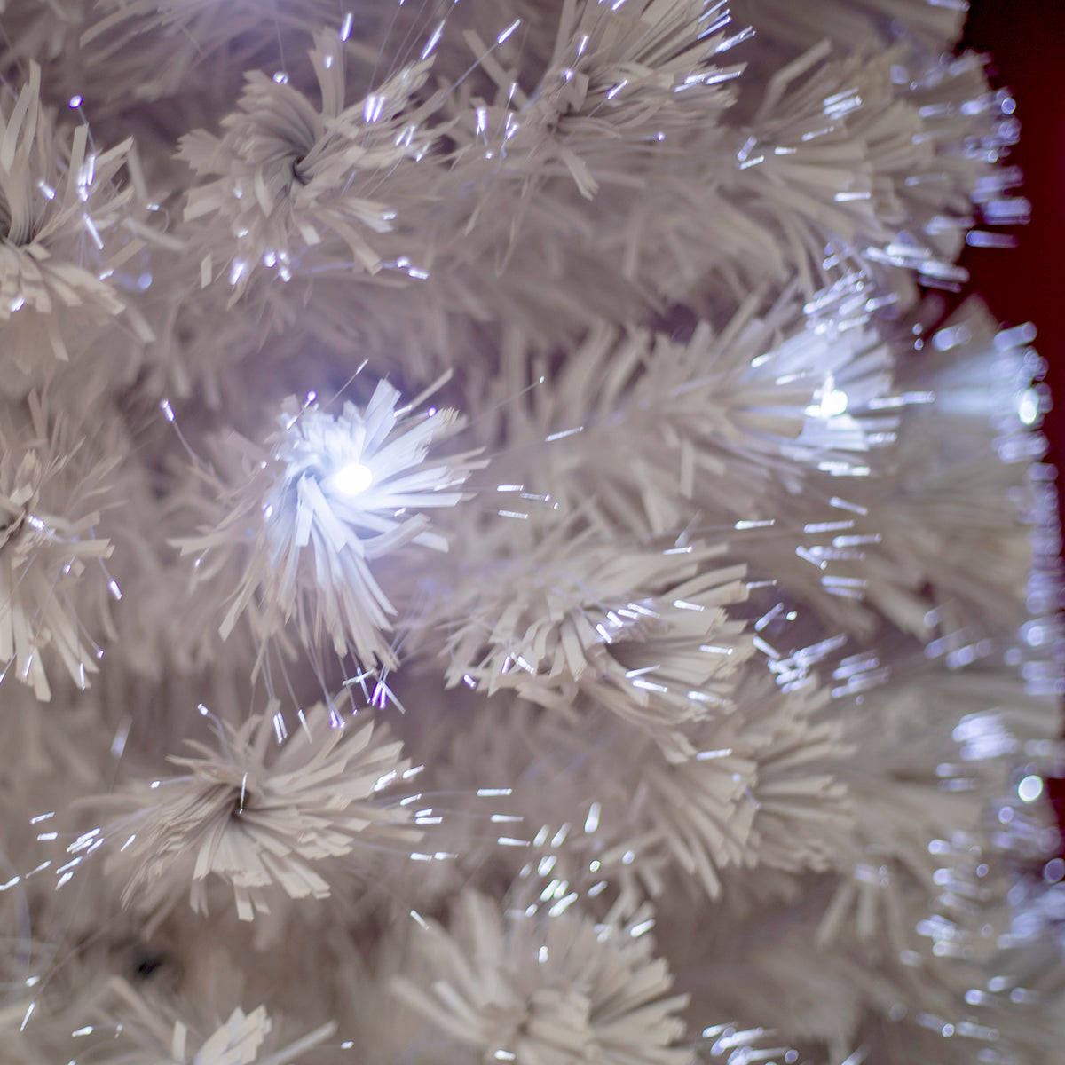 2ft - 7ft White Fibre Optic Christmas Tree with White Fibre Optics and LED Lights
