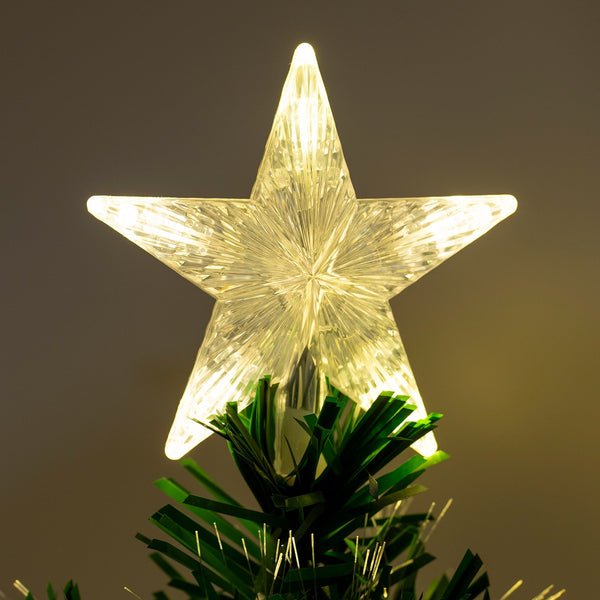 2ft 7ft Green Fibre Optic Christmas Tree with Warm White LED's