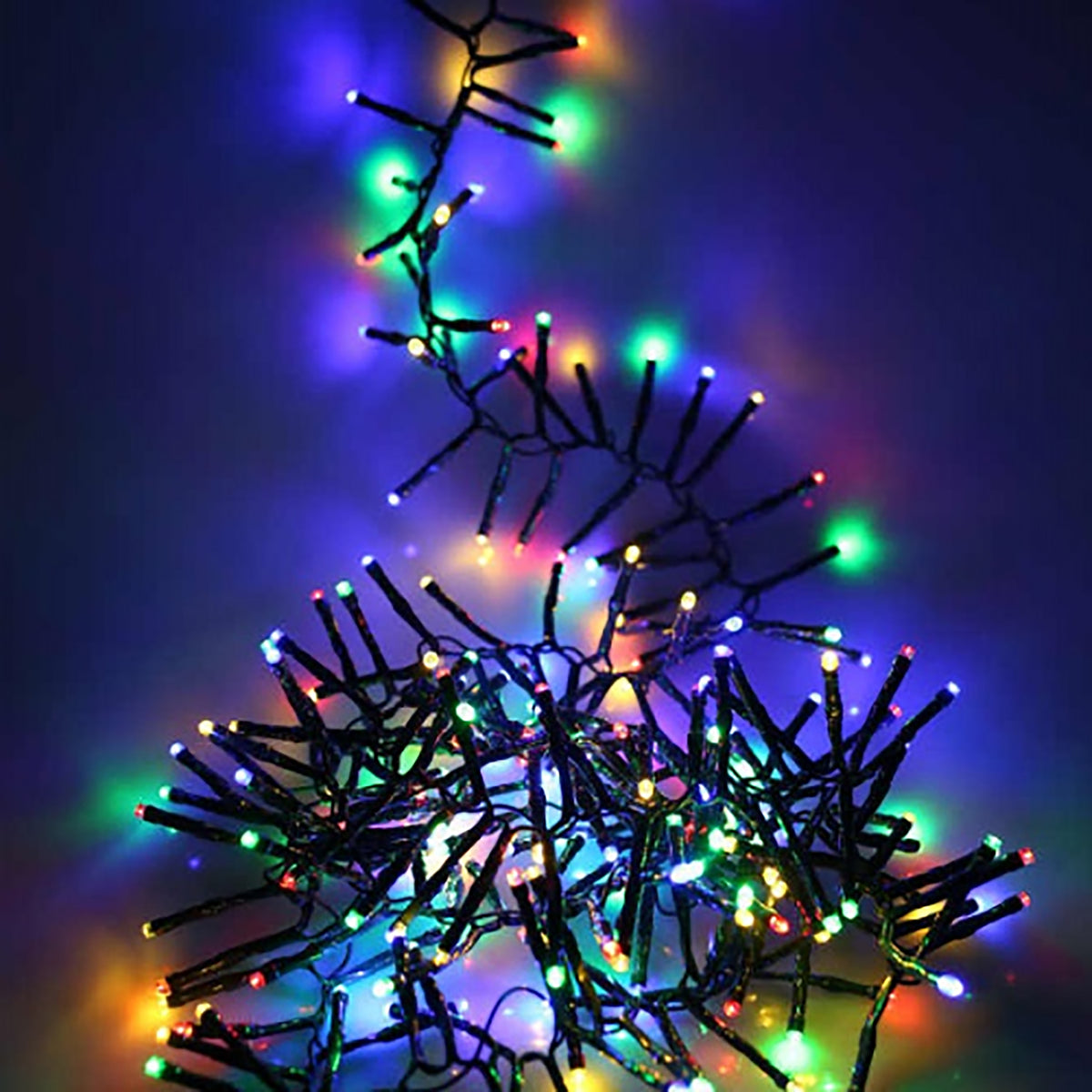 Noma Christmas 360, 480, 720, 960, 2000 Multifunction Cluster Lights with Green Cable - Multi Colour