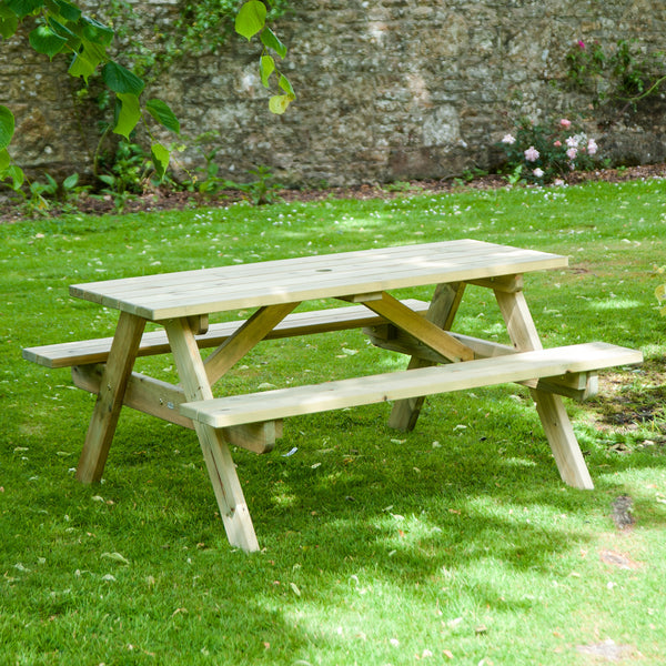 Alexander Rose Pine Malu Picnic Table 5ft (1.5m) Garden Trends