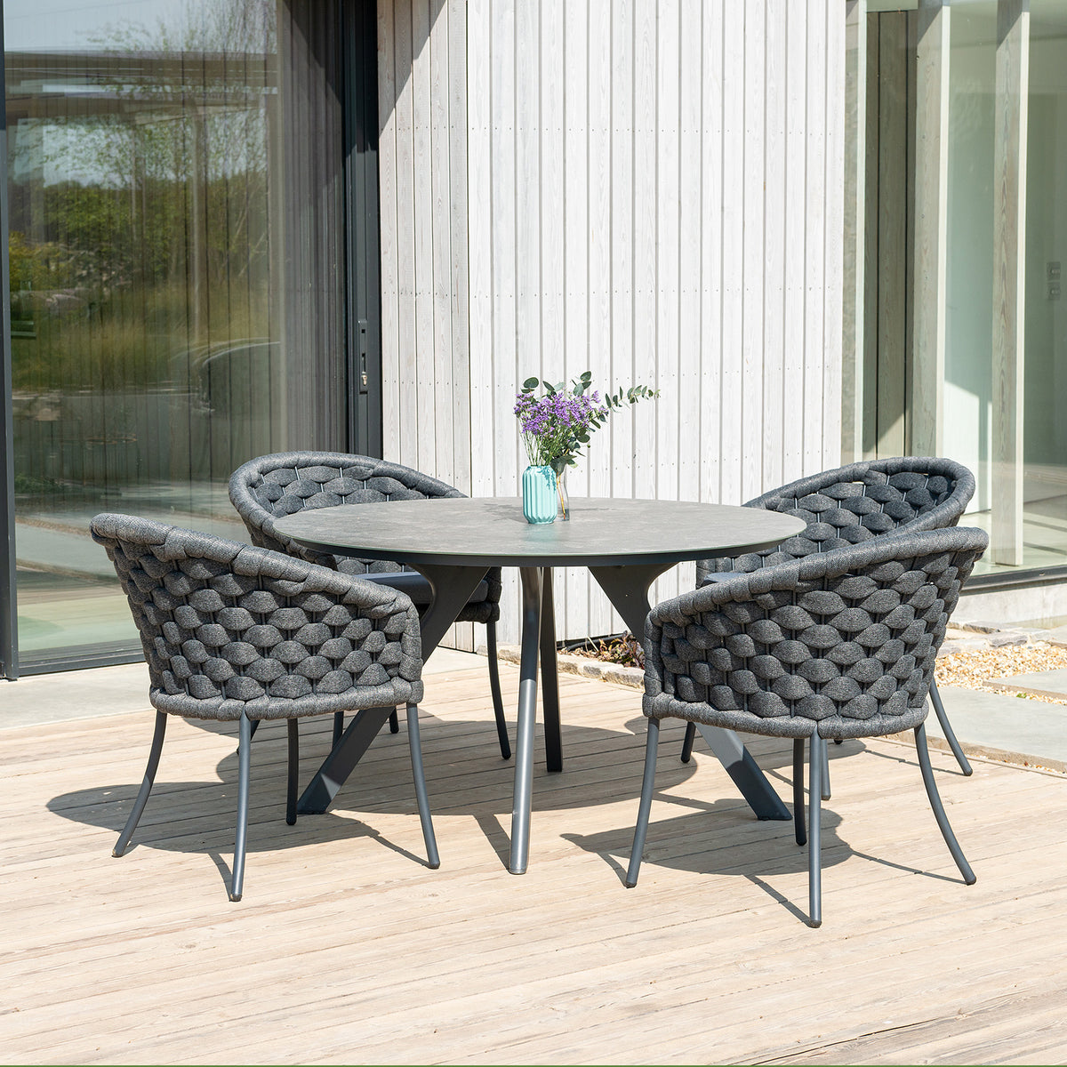 Alexander Rose Cordial Luxe Outdoor Dining Chair with Cushion - Dark Grey