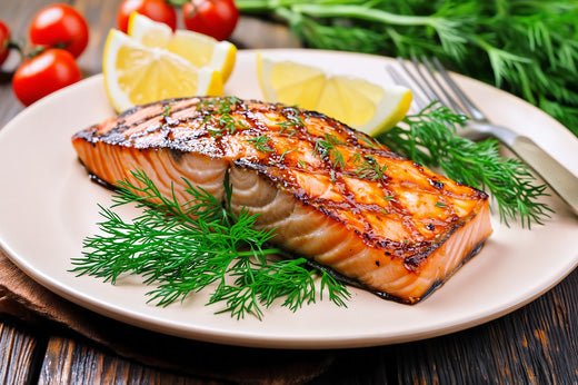 Grilled Salmon Cooked on BBQ