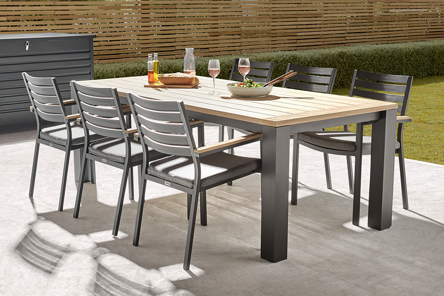 Aluminium 6 Seater Dining Garden Furniture Sets