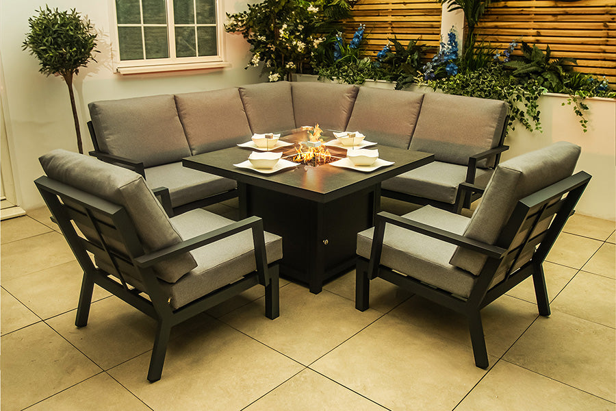 Gas Fire Pit Casual Dining Garden Furniture Sets