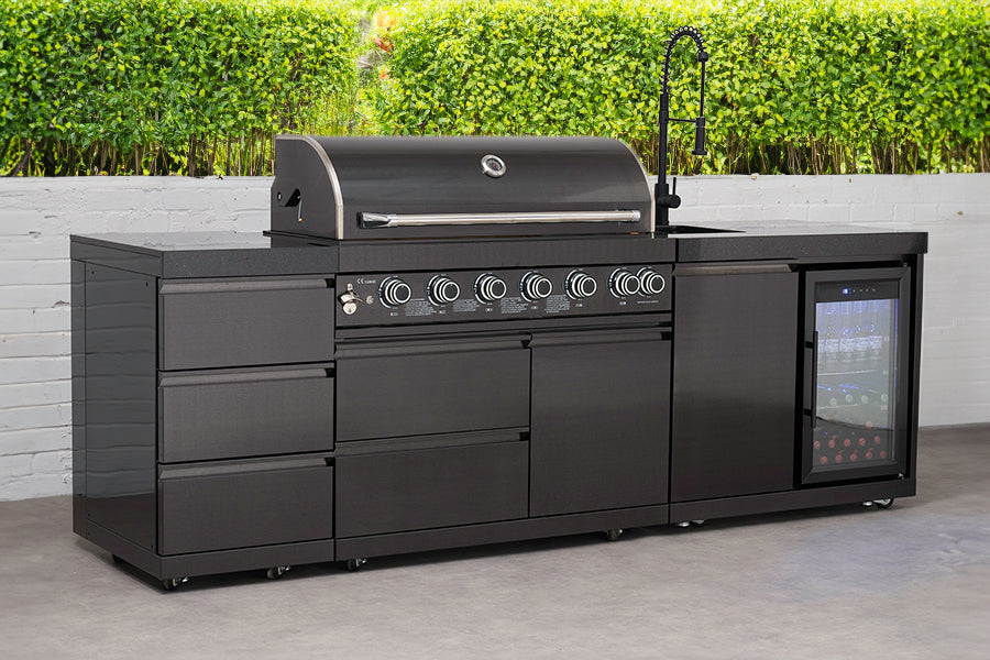 Draco Grills Black Stainless Steel Modular Outdoor Kitchens
