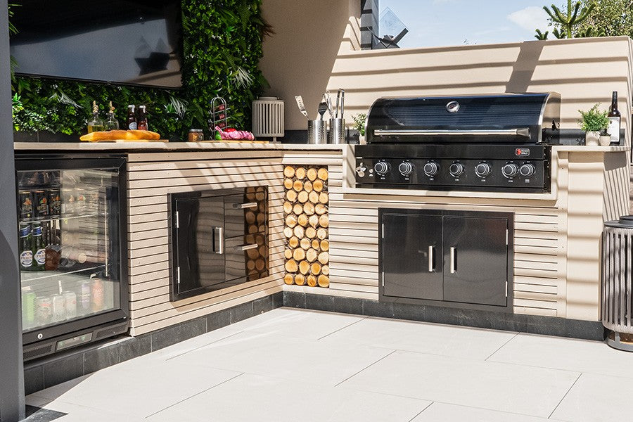 Outdoor Kitchens Black Stainless Steel Build In Range