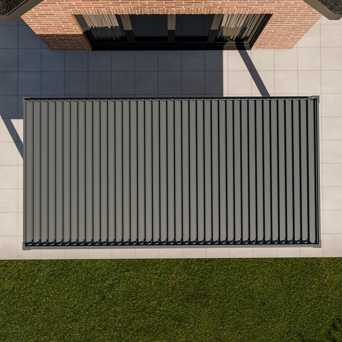 Bracken Outdoors Meridian 6m x 3m Grey Motorised Aluminium Garden Pergola with LED Lights