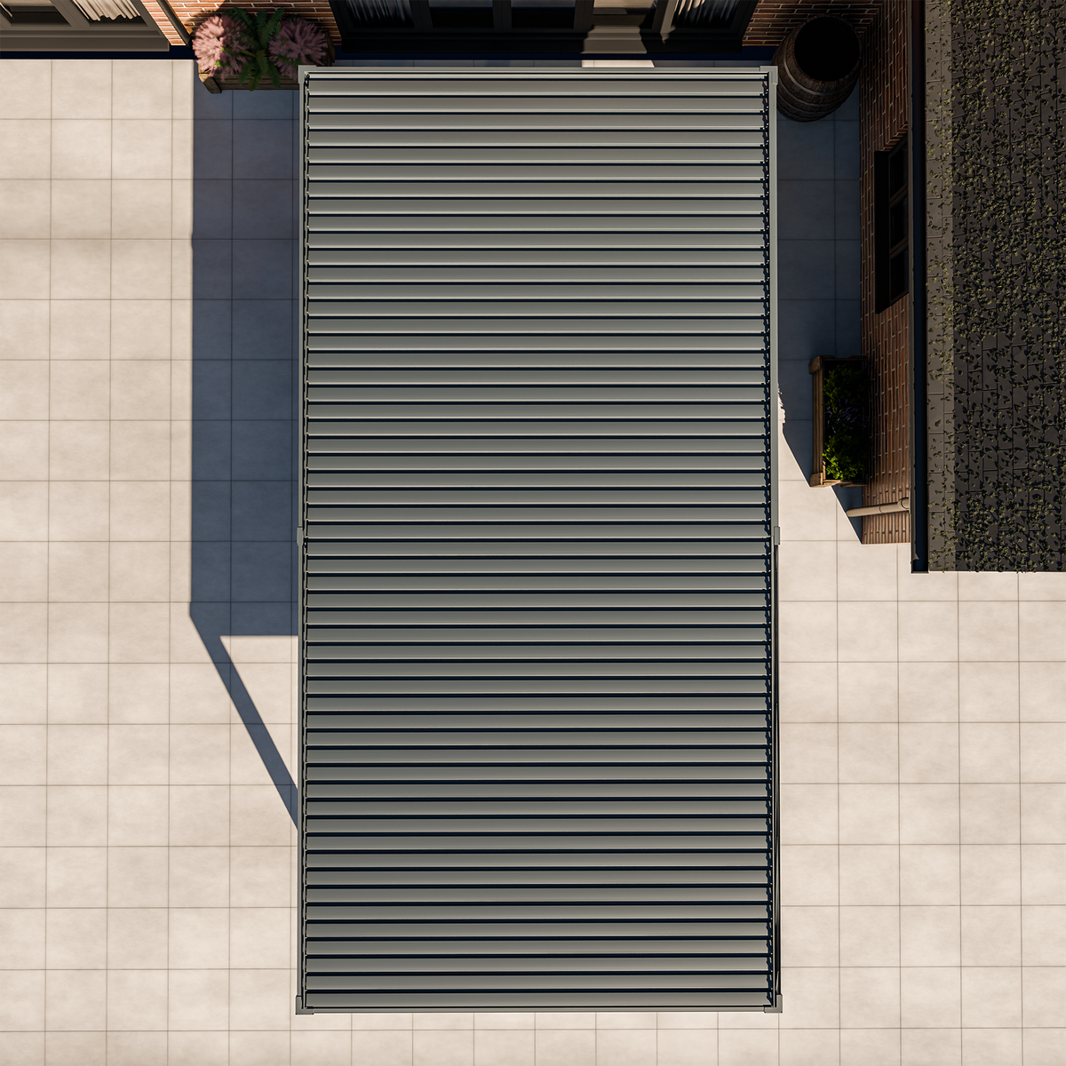 Bracken Outdoors Meridian 8m x 4m Motorised Grey Aluminium Garden Pergola with LED Lights