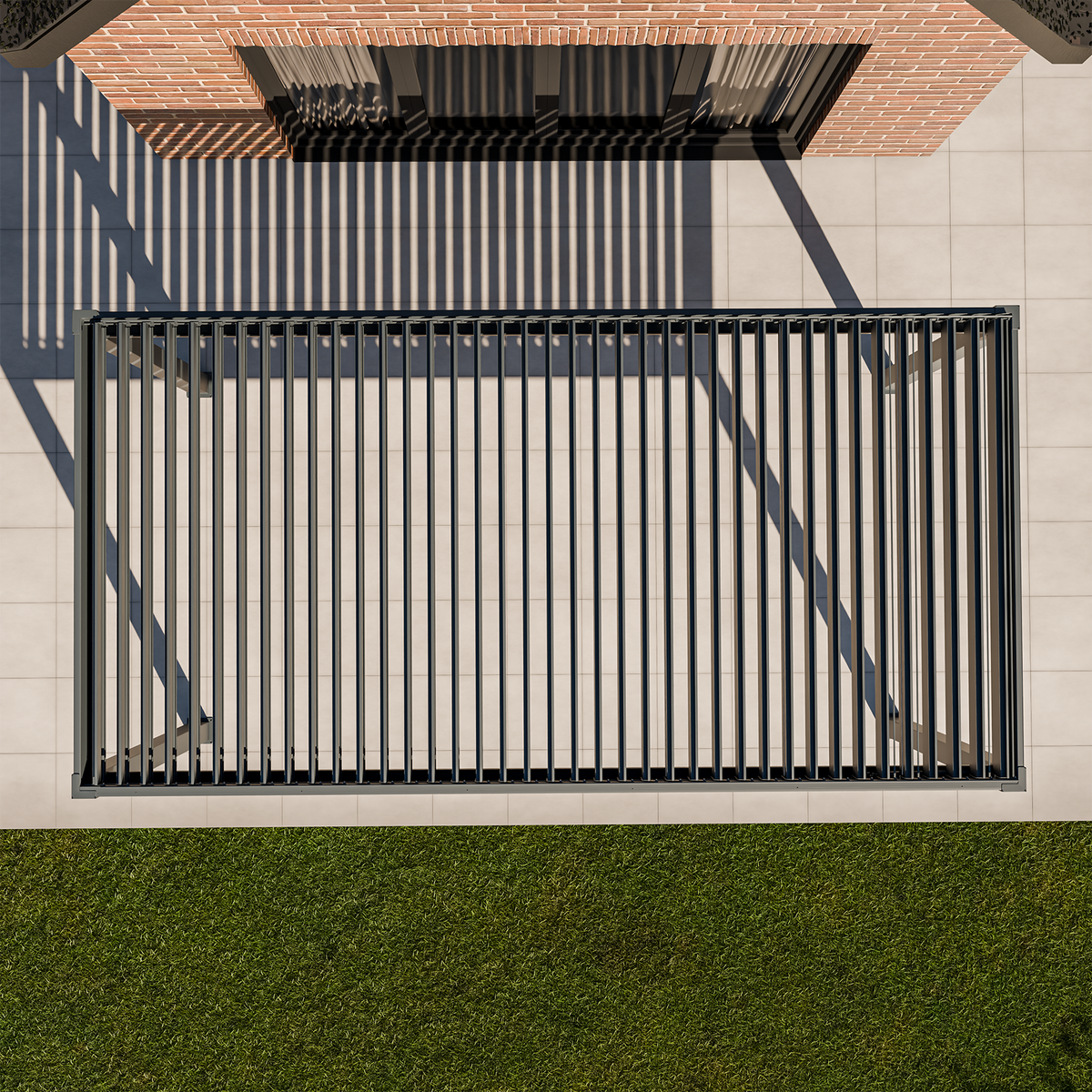 Bracken Outdoors Meridian 6m x 3m Grey Motorised Aluminium Garden Pergola with LED Lights