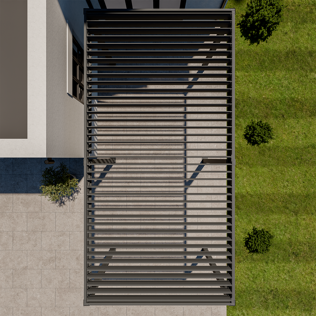 Bracken Outdoors Eclipse Plus 6m x 3m Grey Motorised Aluminium Garden Pergola with LED Lights