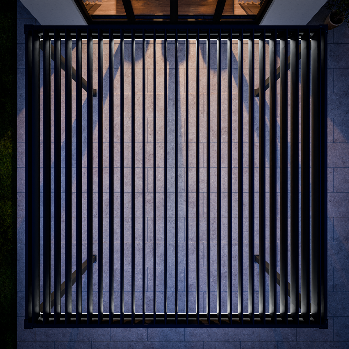 Bracken Outdoors Eclipse Plus 4m x 4m Grey Square Motorised Aluminium Garden Pergola with Lights