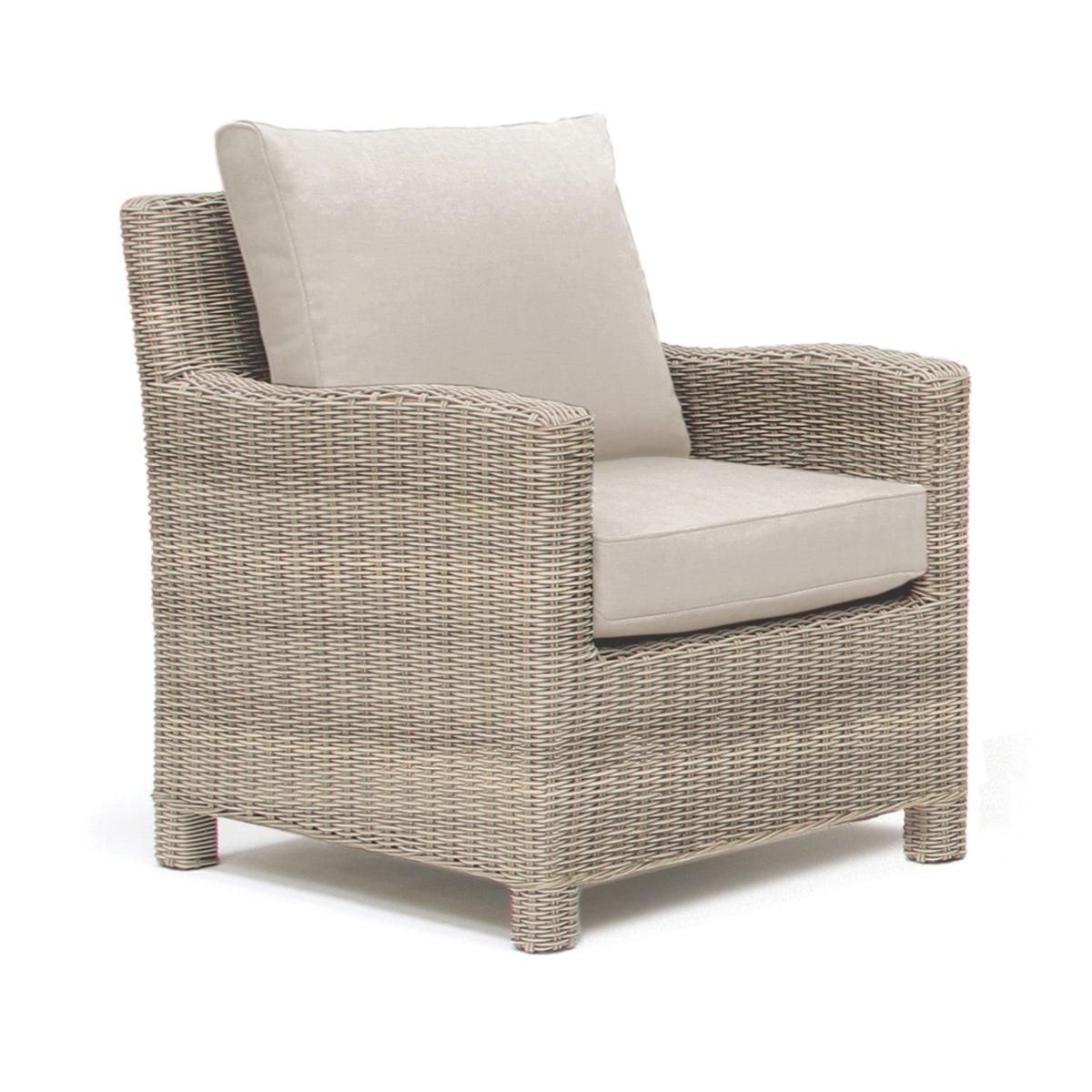 Kettler Palma Casual Dining Armchair with Weather Proof Cushion - Oyster Wicker