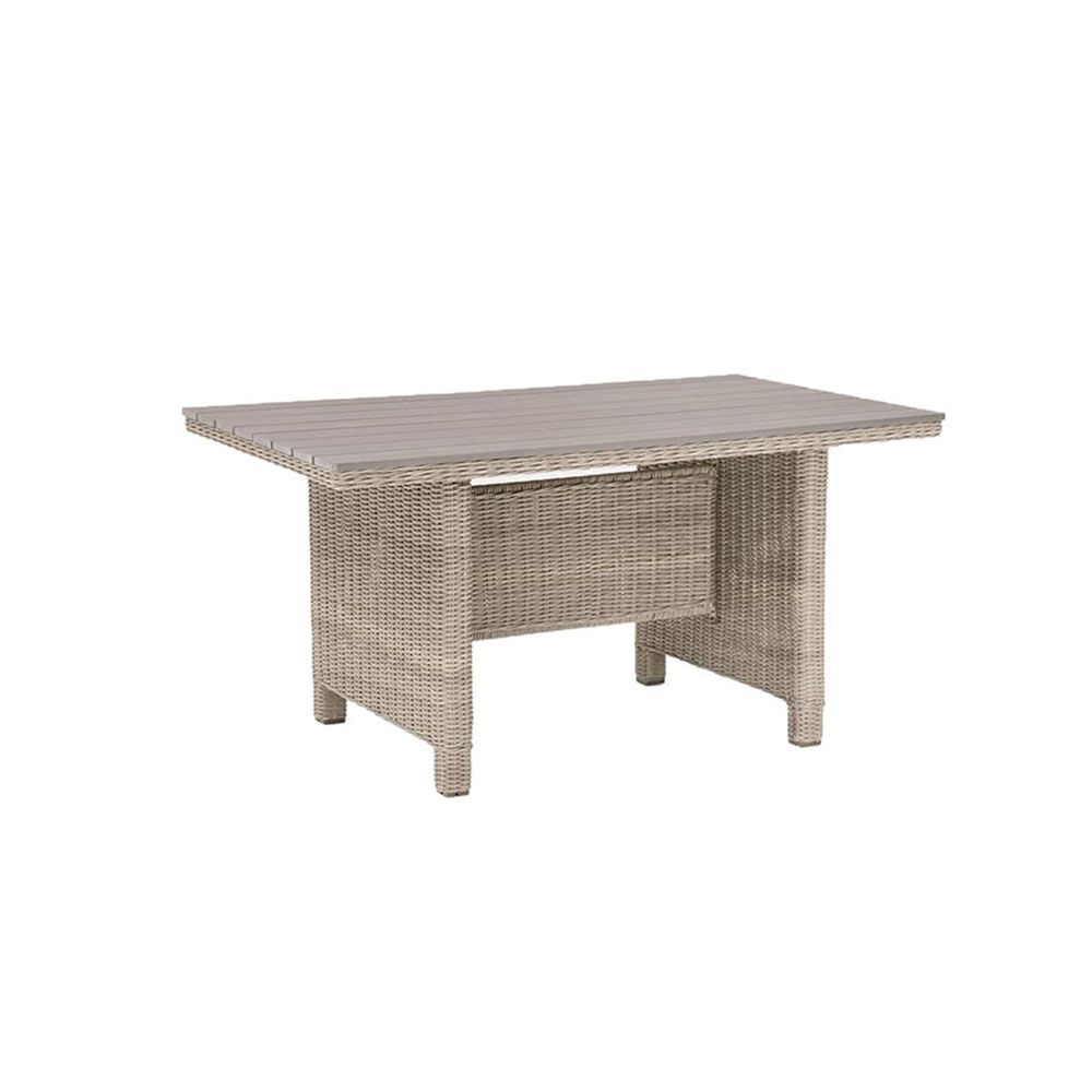 Kettler Palma Mini Oyster Wicker Casual Dining Slat Top Table