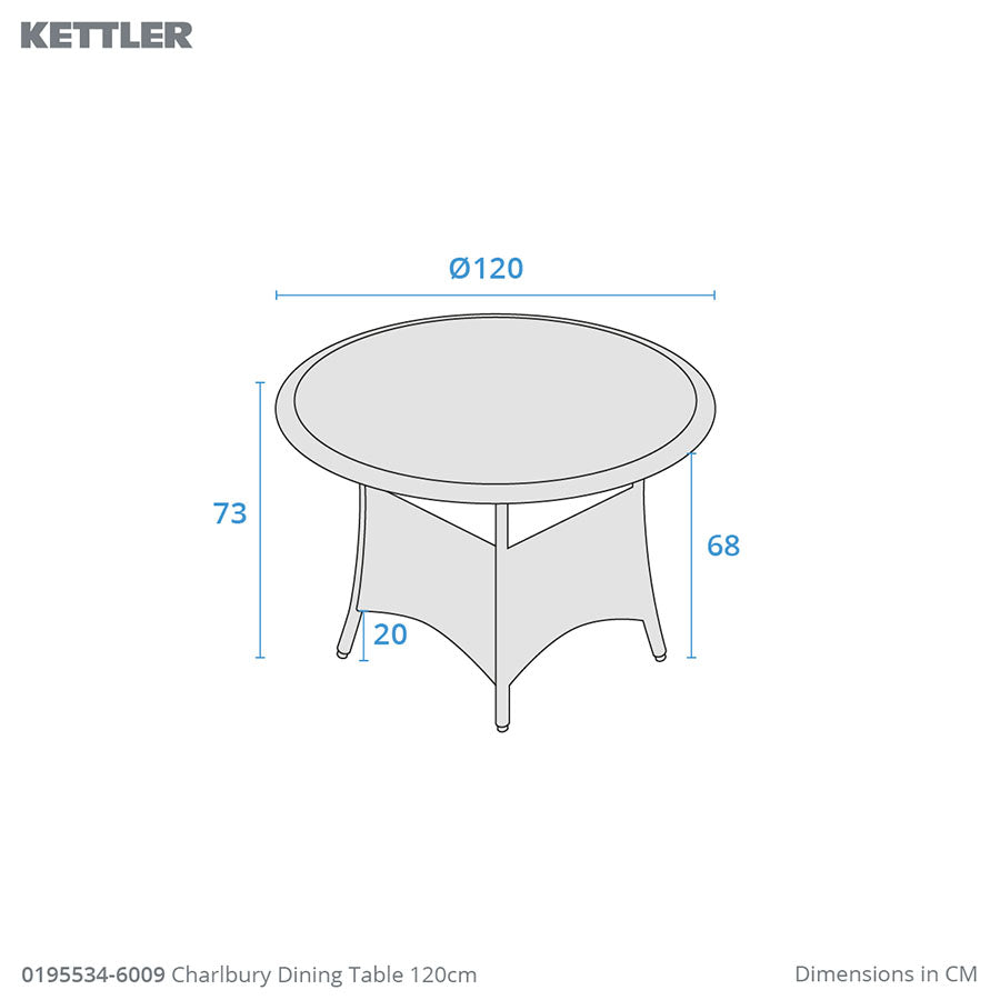 Kettler Charlbury 4 Seater Round Rattan Garden Furniture Set