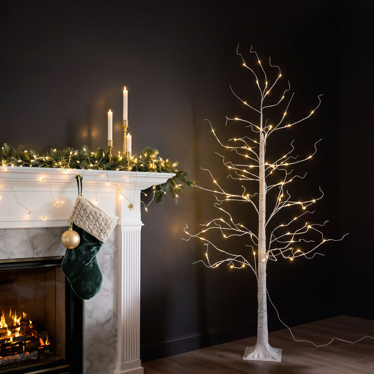 5ft (150cm) LED Lit Twig Tree with 64 Warm White LED Lights
