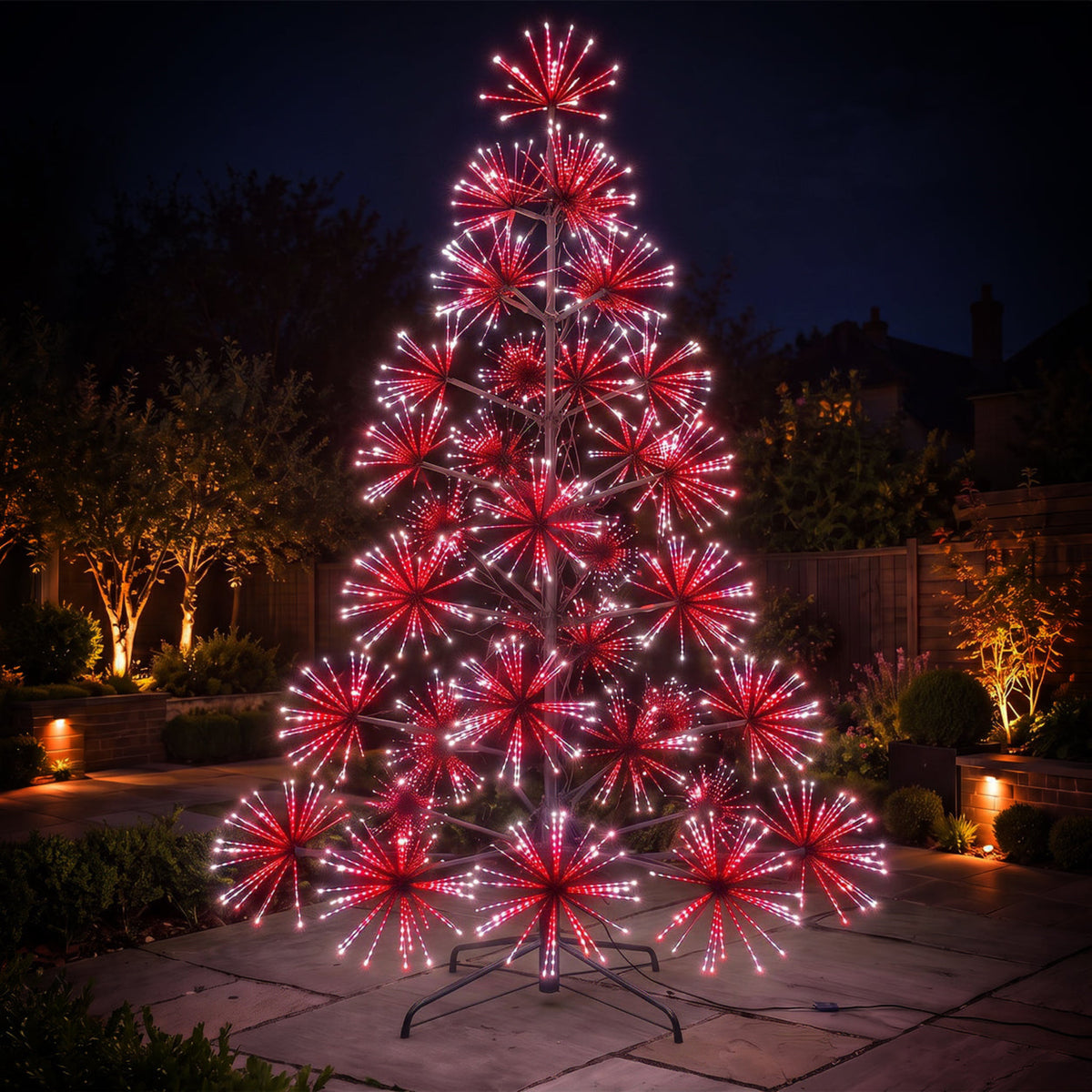 12ft (3.6m) Firework LED Artificial Christmas Twig Tree with APP Control