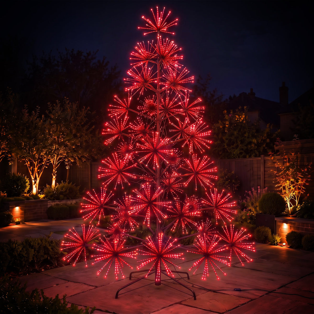 12ft (3.6m) Firework LED Artificial Christmas Twig Tree with APP Control