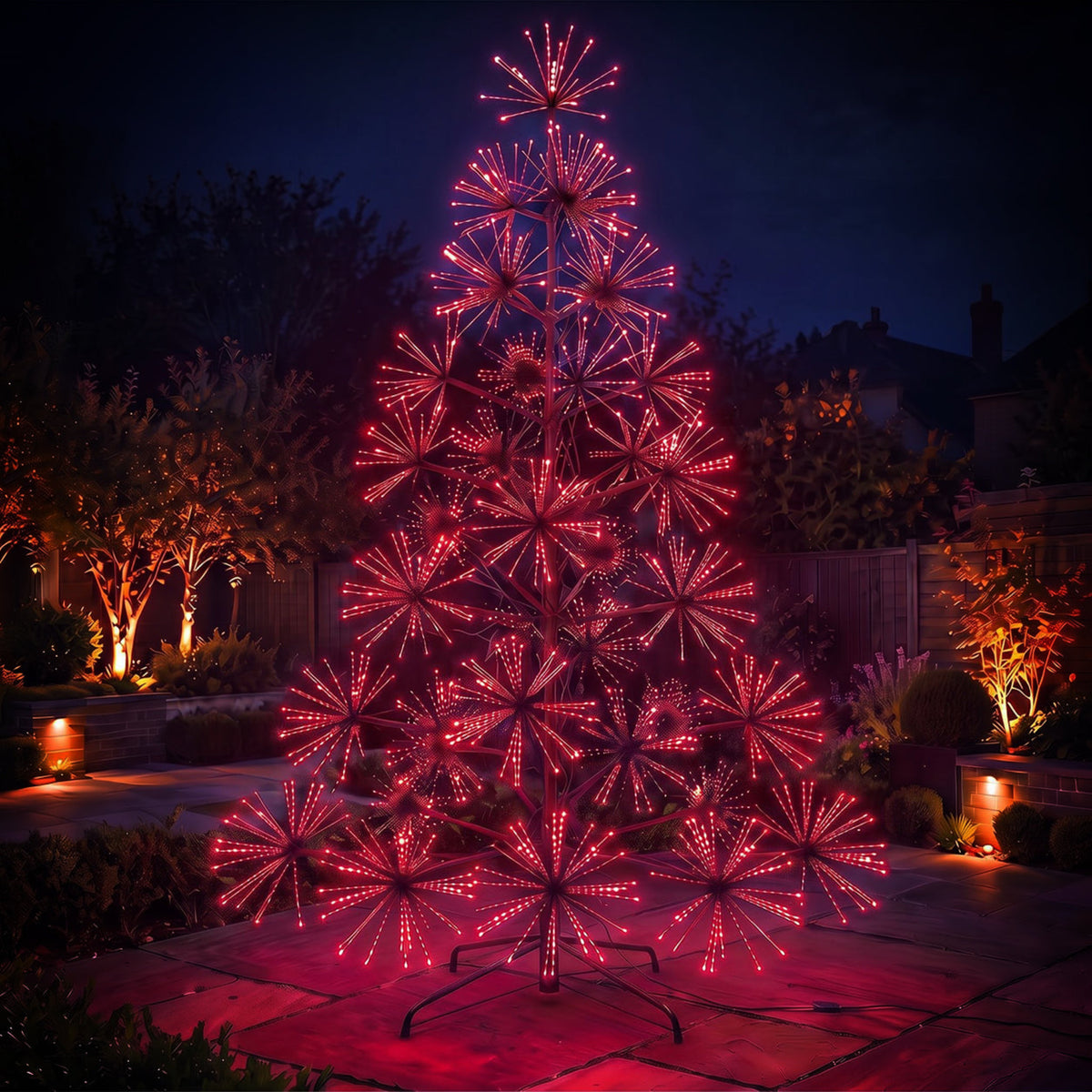 12ft (3.6m) Firework LED Artificial Christmas Twig Tree with APP Control