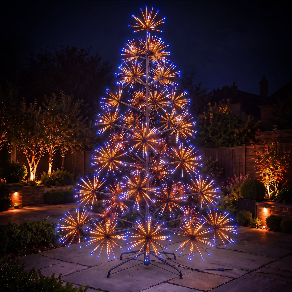 12ft (3.6m) Firework LED Artificial Christmas Twig Tree with APP Control