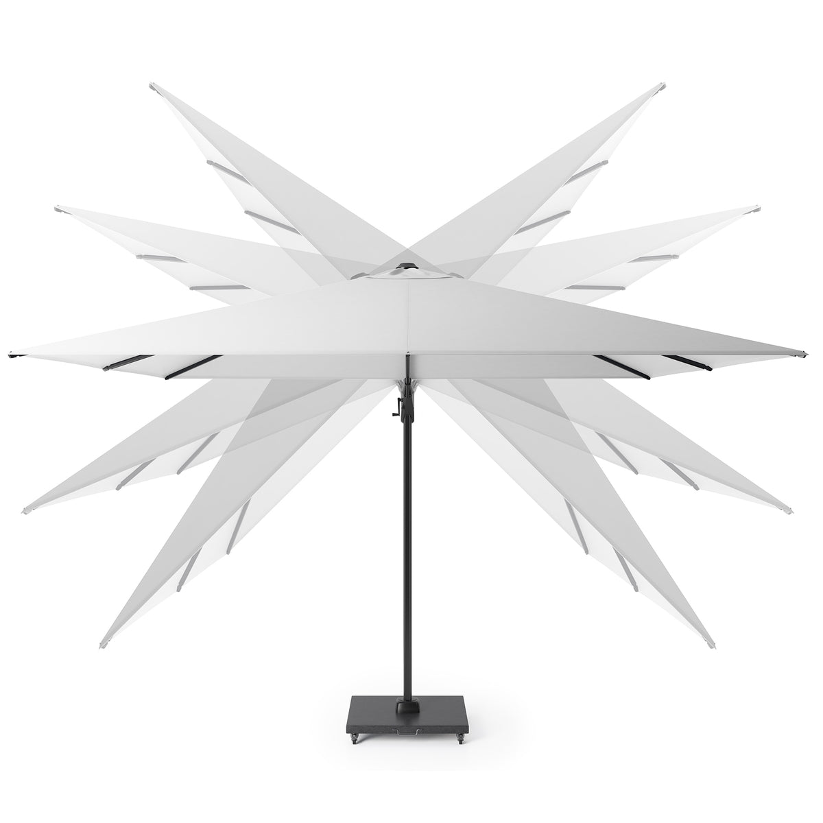 Platinum Challenger T2 Glow 3m x 3m Anthracite Grey Cantilever Free Arm Parasol