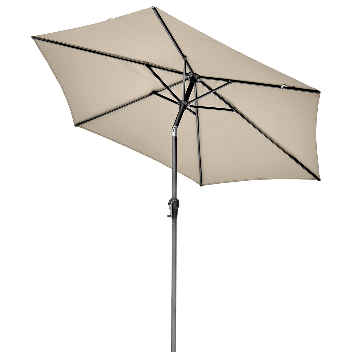 Platinum Riva 2.5m Round Crank and Tilt Champagne Garden Parasol