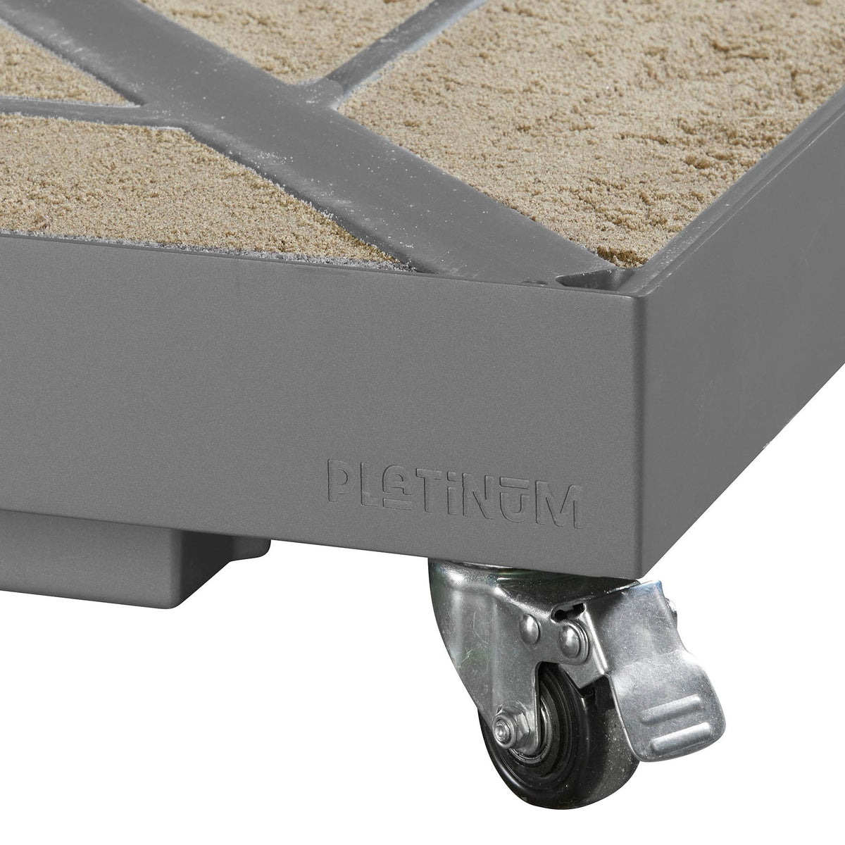 Platinum Ceramica Grey 90kg Fillable Cantilever Parasol Base with Wheels