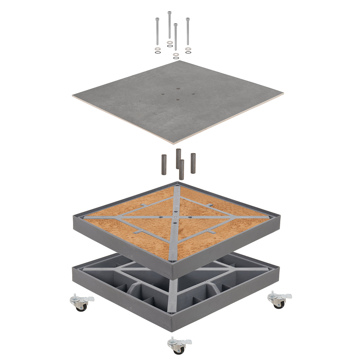 Platinum Ceramica Grey 90kg Fillable Cantilever Parasol Base with Wheels