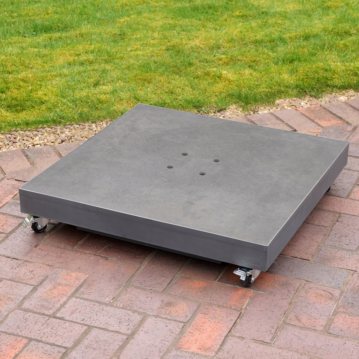 Platinum Ceramica Grey 90kg Fillable Cantilever Parasol Base with Wheels