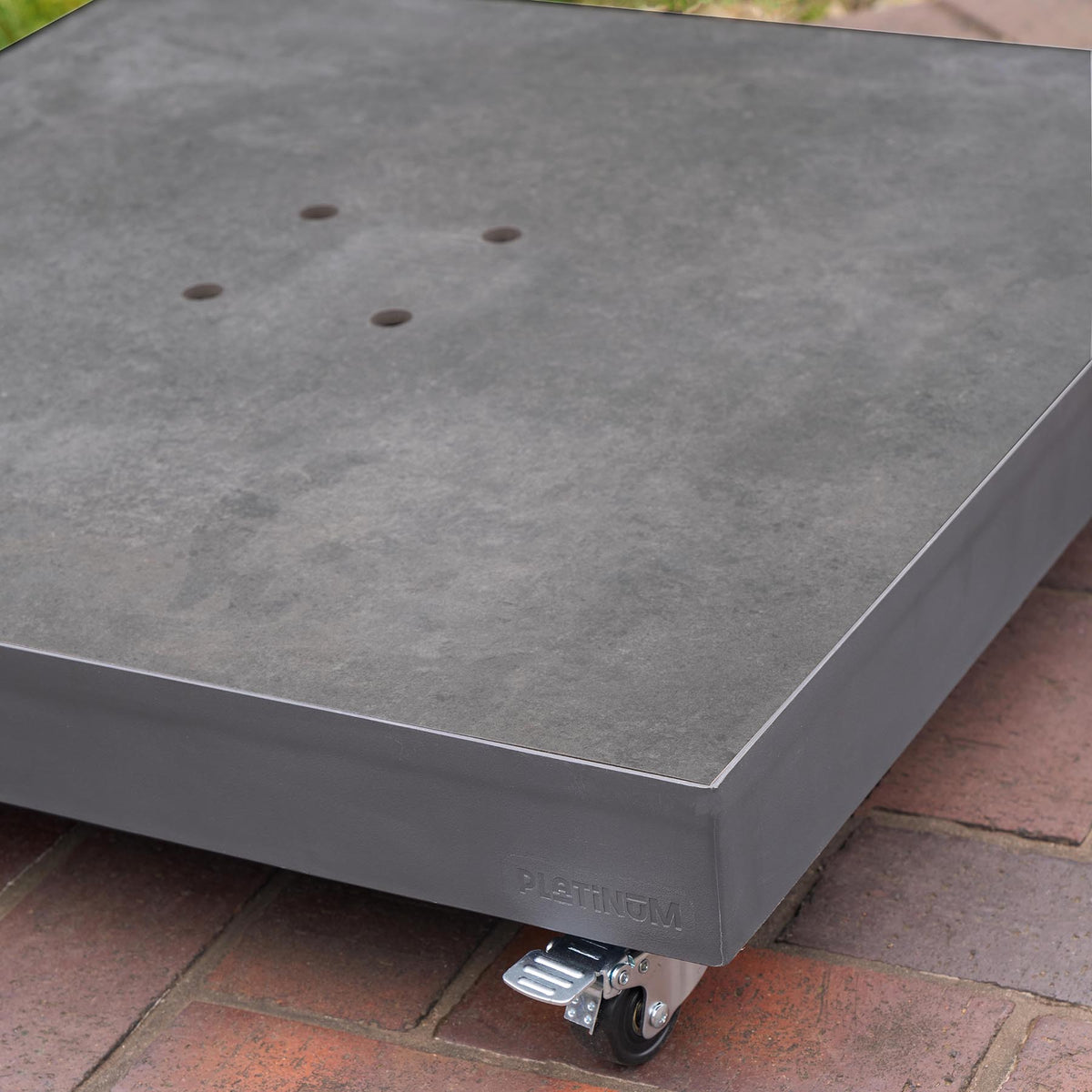 Platinum Ceramica Grey 90kg Fillable Cantilever Parasol Base with Wheels