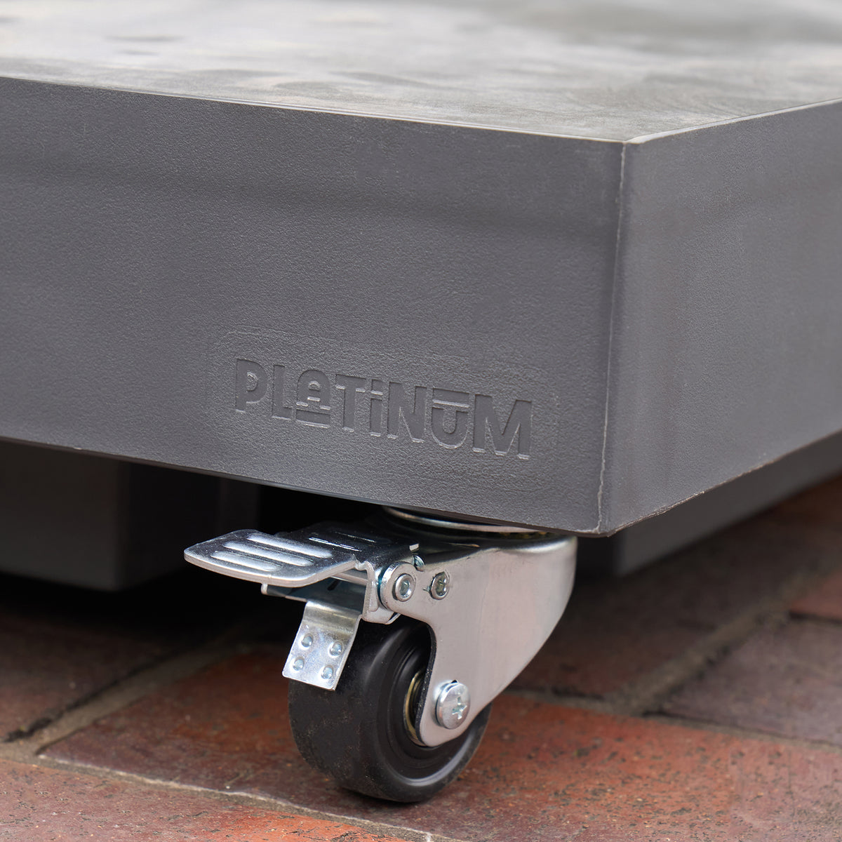 Platinum Ceramica Grey 90kg Fillable Cantilever Parasol Base with Wheels