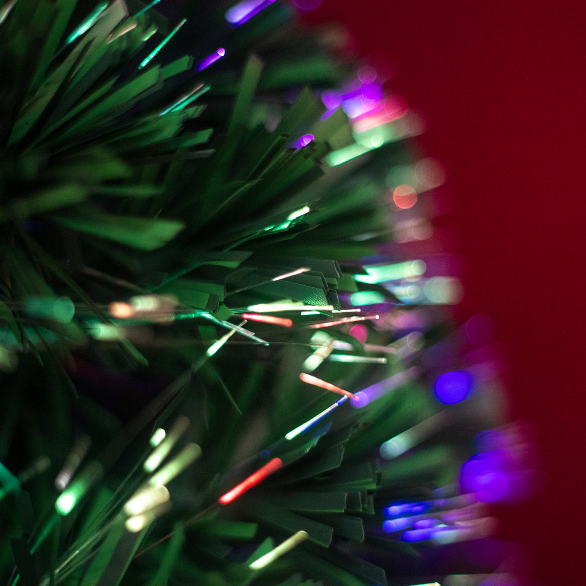2ft - 7ft Green Fibre Optic Christmas Tree with Multi Coloured Fibre Optic Lights