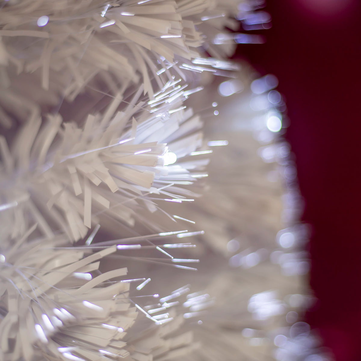 2ft - 7ft White Fibre Optic Christmas Tree with White Fibre Optics and LED Lights