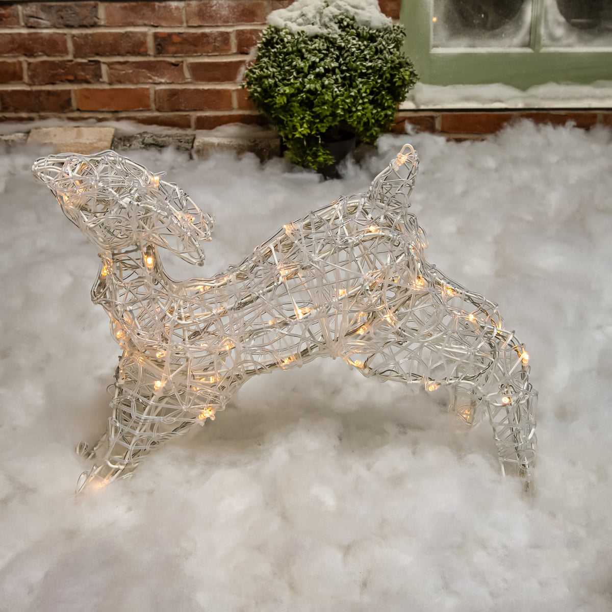 Christmas Reindeer Lights - 1M Soft Acrylic Light Up Mother &amp; Baby with 250 White LEDs