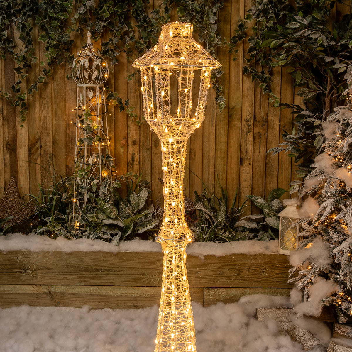 1.5M Soft Acrylic Light Up Christmas Lamp Post with 170 White/Warm White Twinkling LEDs