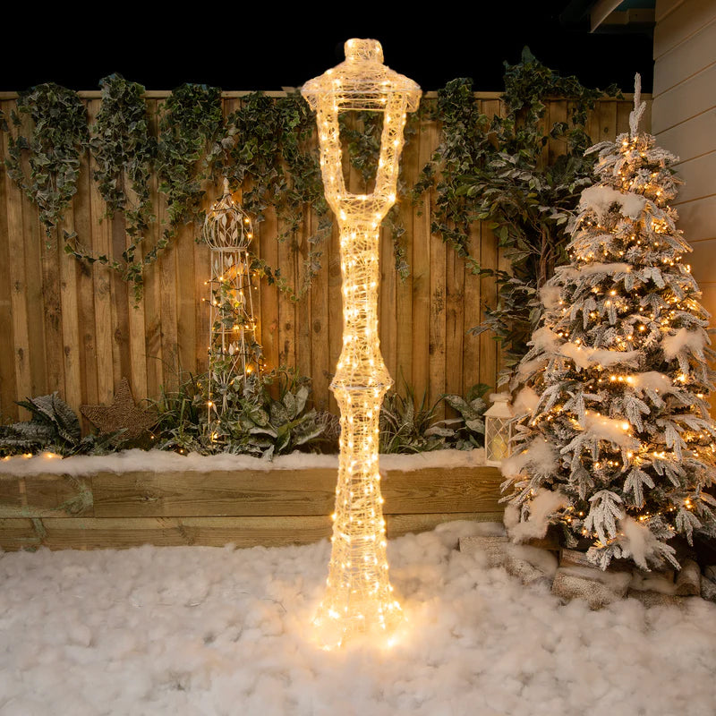 1.8M Soft Acrylic Light Up Christmas Lamp Post with 200 White/Warm White Twinkling LEDs