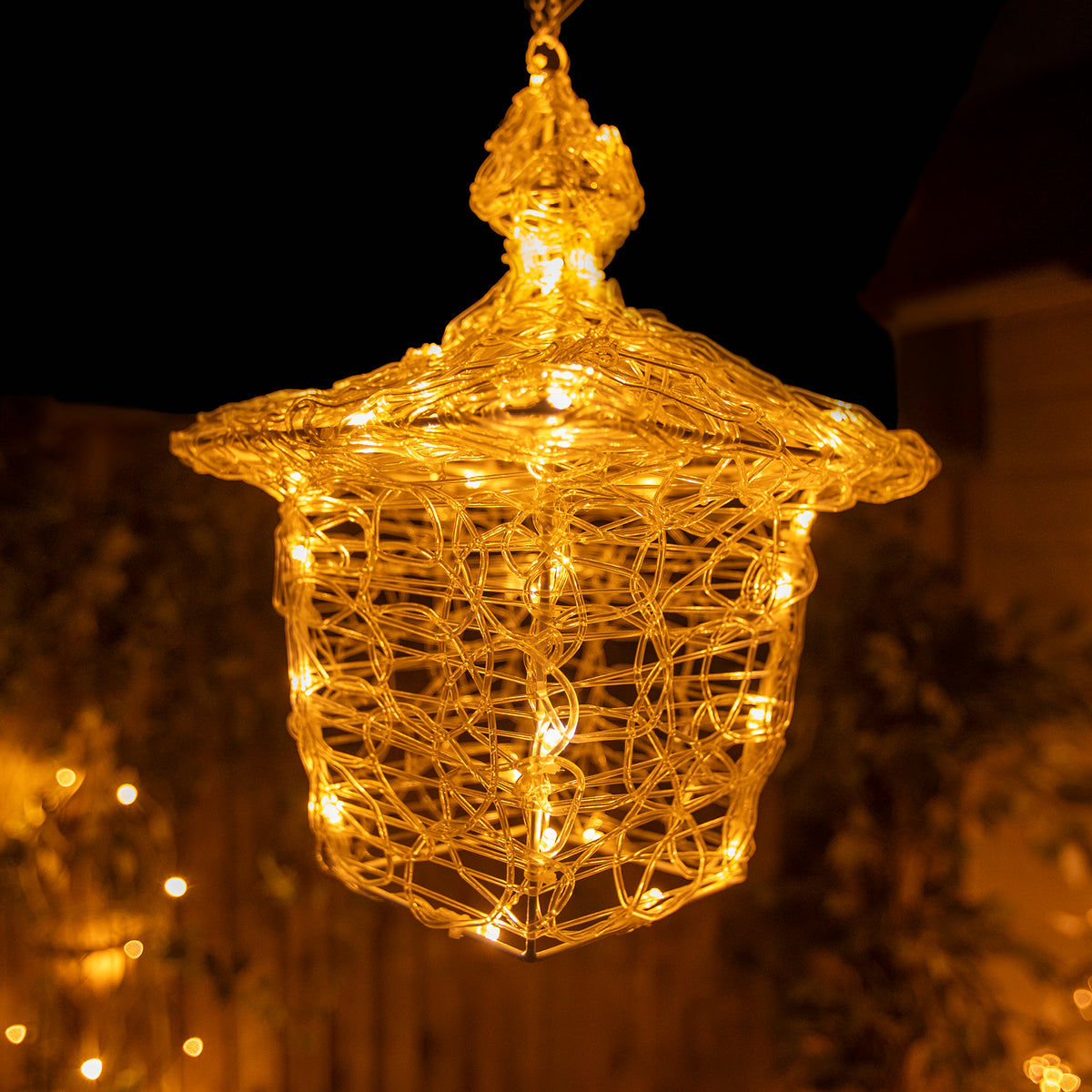 35CM Soft Acrylic Light Up Christmas Hanging Lantern with 40 White/Warm White Twinkling LEDs