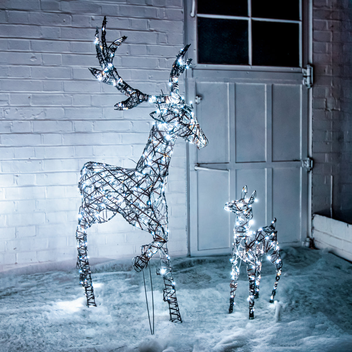 Christmas Reindeer Pair Outdoor Light Set
