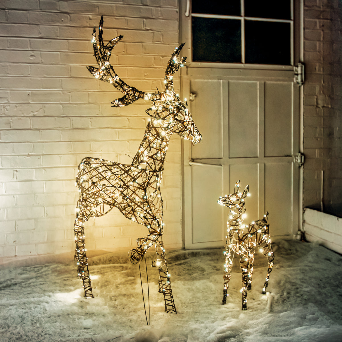 Christmas Reindeer Pair Outdoor Light Set