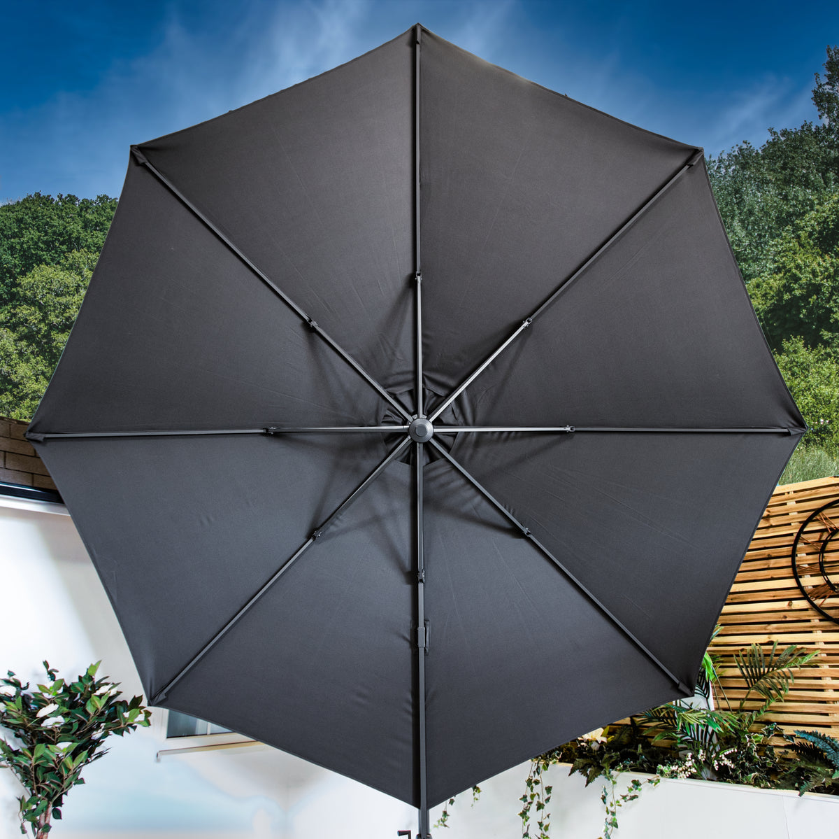 Bracken Outdoors Milan Grey 3.5m Round Cantilever Parasol