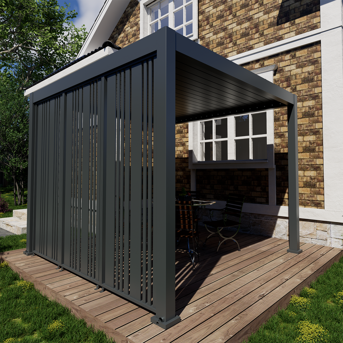 Bracken Outdoors Aluminium Vario Slat Screen for 3m Pergola