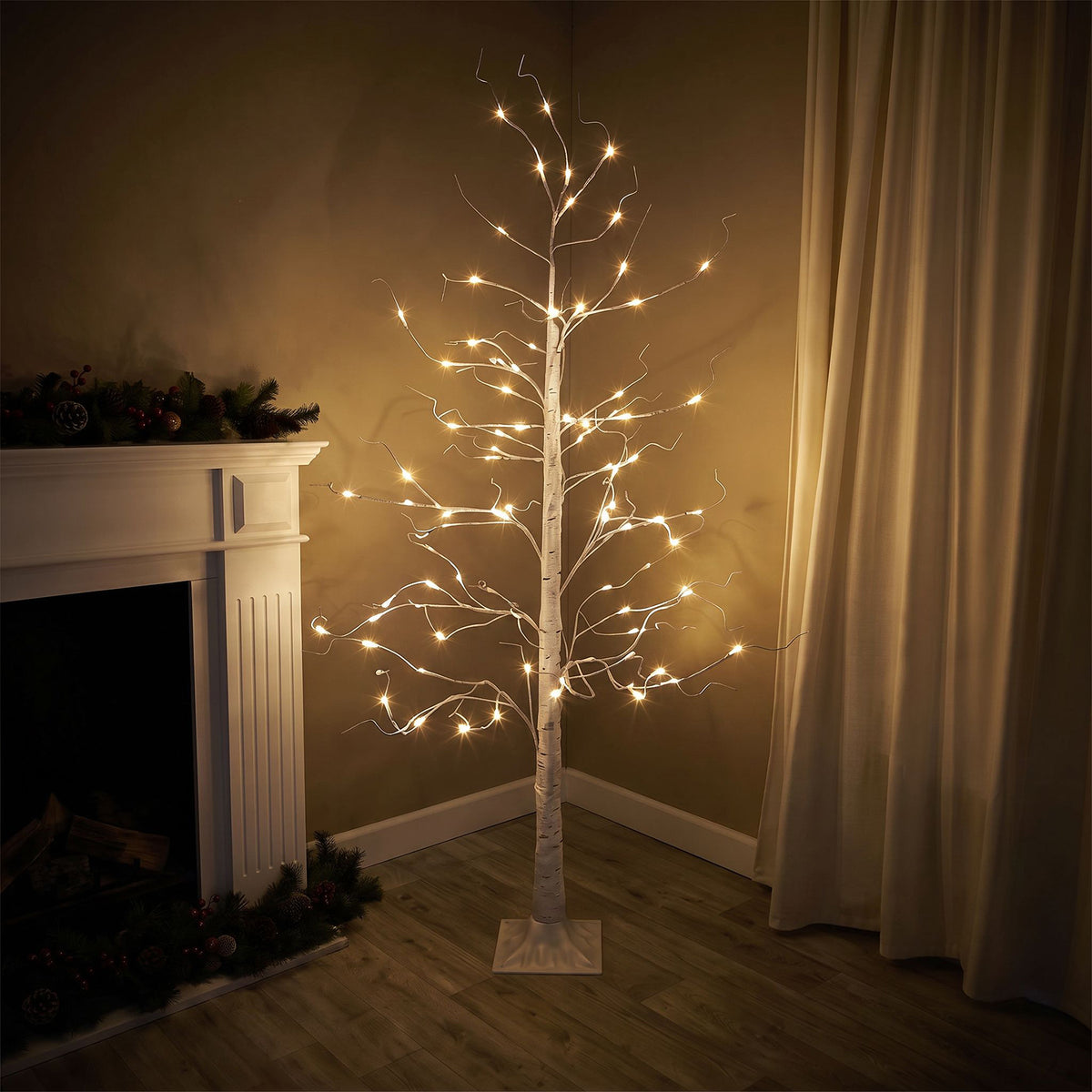 5ft (150cm) LED Lit Twig Tree with 64 Warm White LED Lights