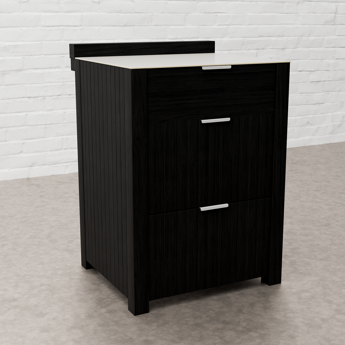 Draco Grills Teak Carbon Line Modular Outdoor Kitchen 3 Drawer Cabinet with Ceramic Top