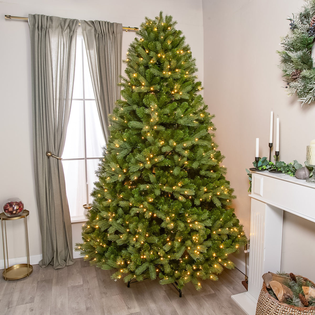 Clarendon Artificial Pre-Lit PE Christmas Tree 6.5FT, 7.5FT