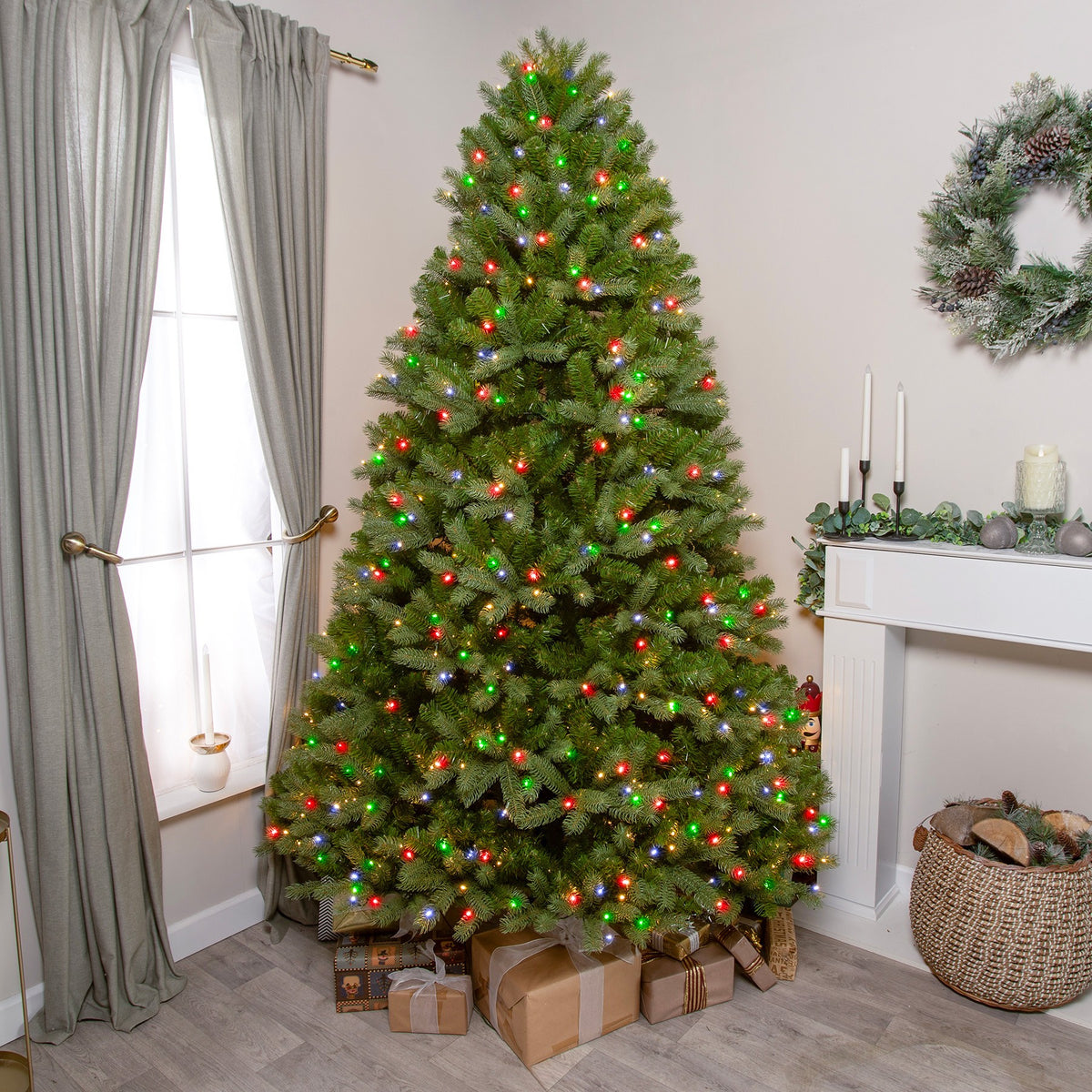 Clarendon Artificial Pre-Lit PE Christmas Tree 6.5FT, 7.5FT