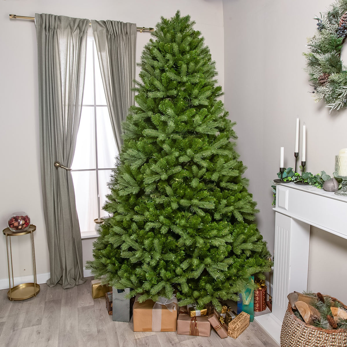 Clarendon Artificial Pre-Lit PE Christmas Tree 6.5FT, 7.5FT