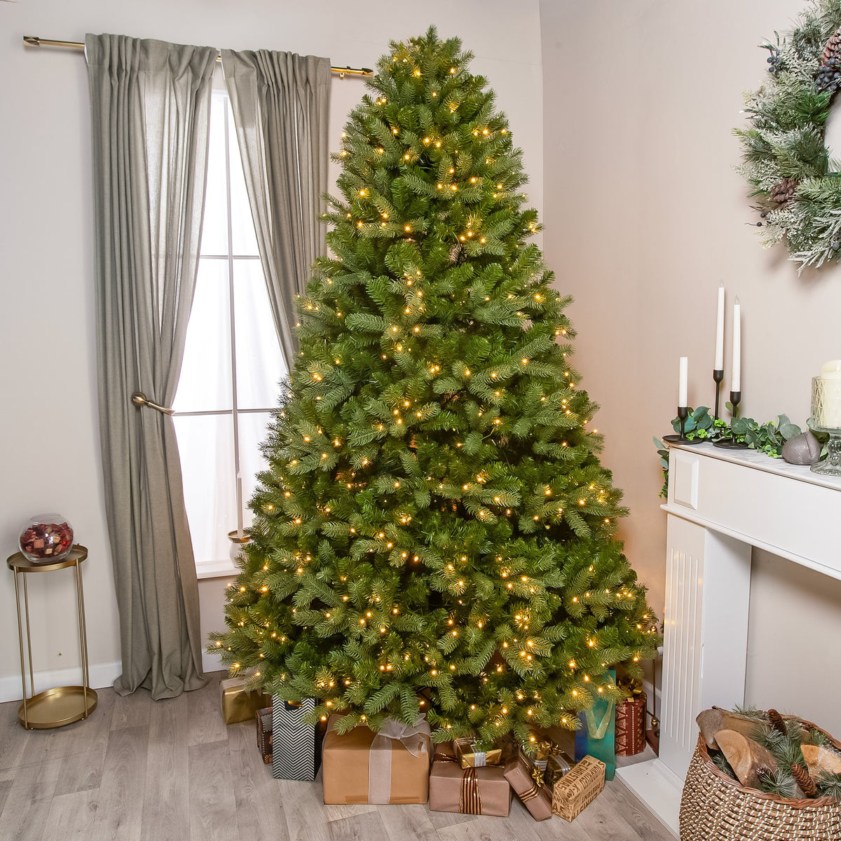 Clarendon Artificial Pre-Lit PE Christmas Tree 6.5FT, 7.5FT