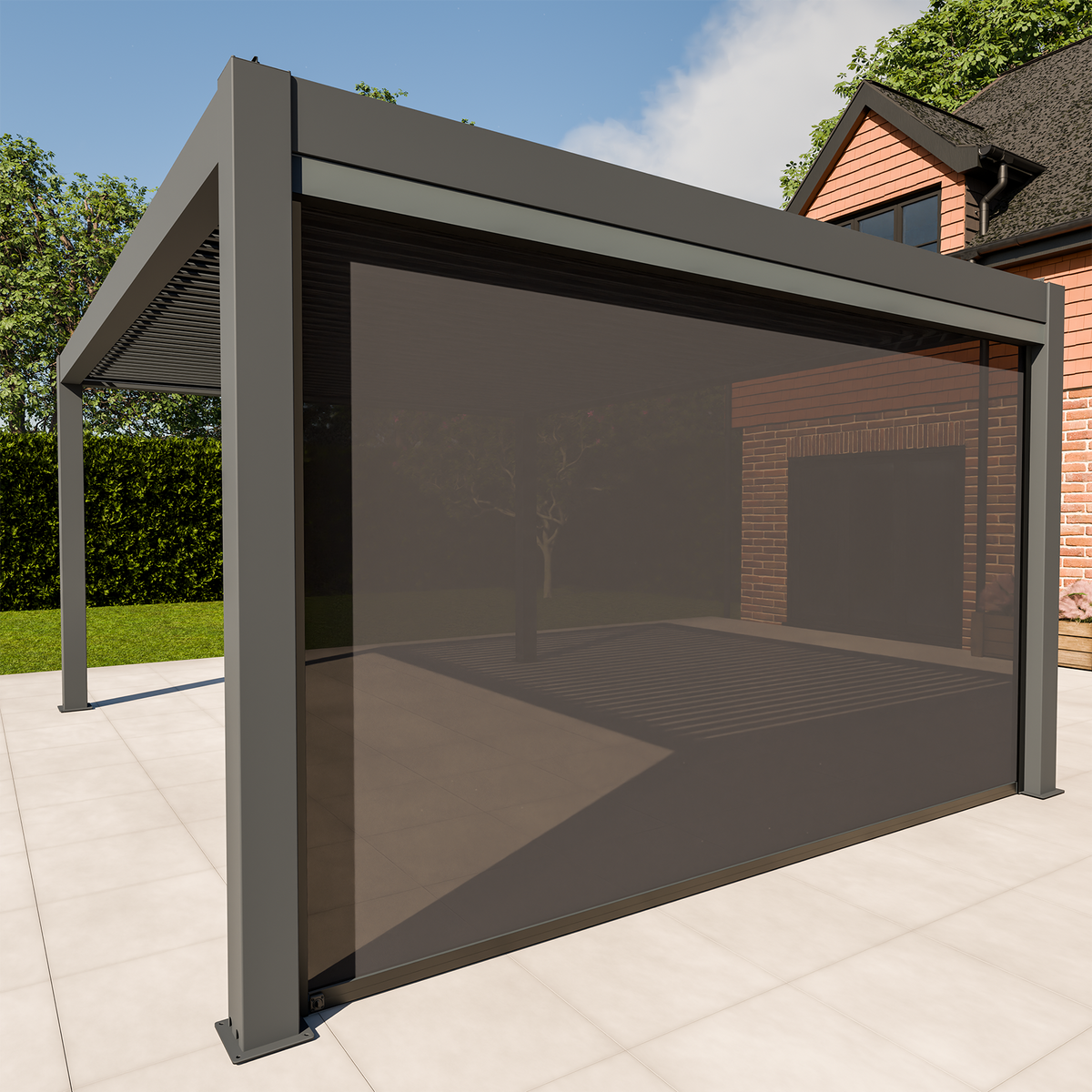 Bracken Outdoors 4m Motorised Blind Meridian Pergolas
