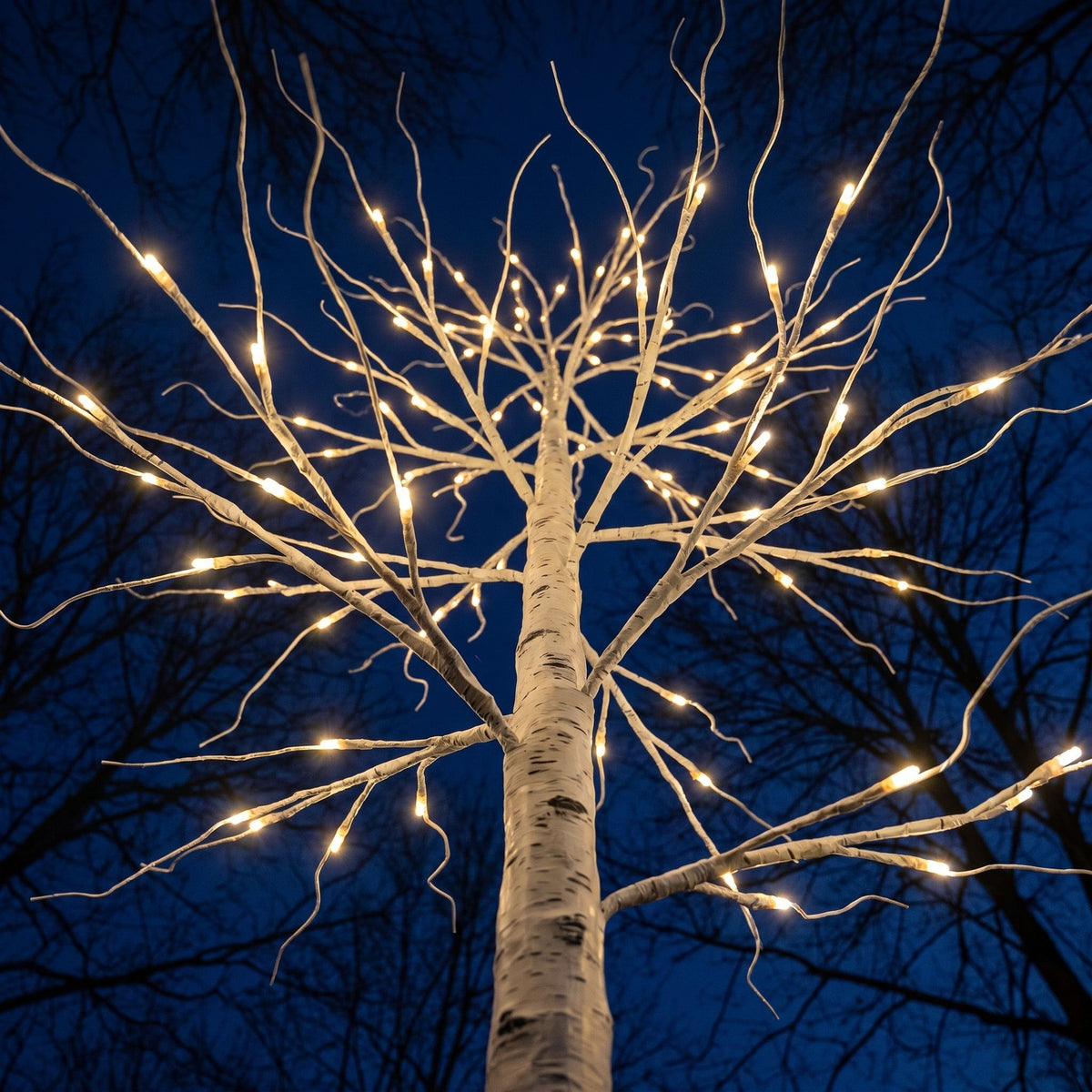 9ft (275cm) LED Lit Twig Christmas Tree with Warm White LED Lights