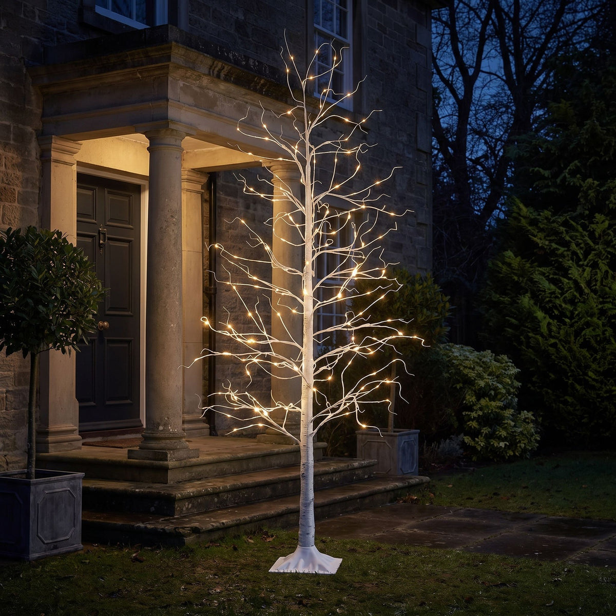 9ft (275cm) LED Lit Twig Christmas Tree with Warm White LED Lights