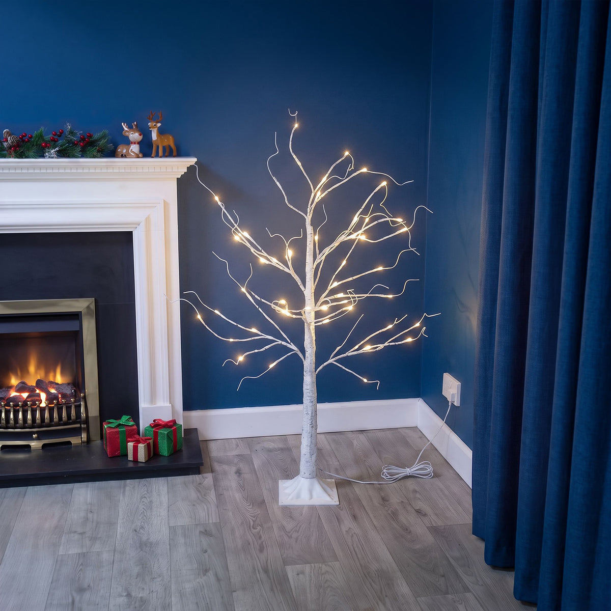 4ft (120cm) LED Lit Twig Christmas Tree with 56 Warm White LED Lights